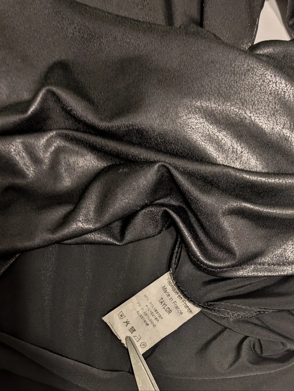Jeff Gallano Paris Vintage Y2K Edgy Black Sleek Leather Like Whimsigoth Top